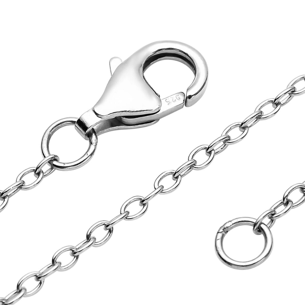 Chrome Diopside Lariat Necklace 18" In Rhodium Over 925 Sterling Silver - Picture 4 of 8